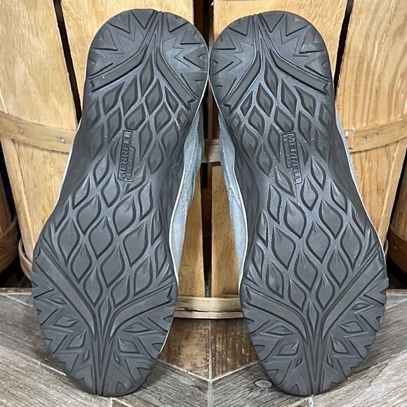 Merrell Addison Grey Suede Fleece Lined Waterproof Sneakers Shoes Women Size 7.5 - Picture 10 of 11